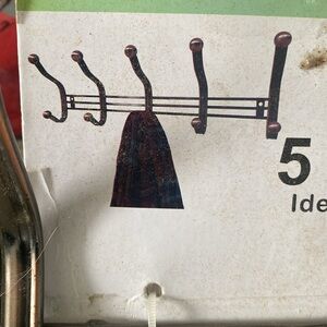 5 hooks wall mounted rack metal